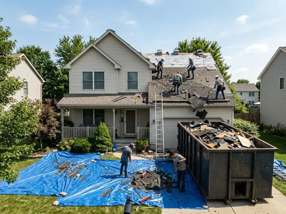 roof-replacement-debris-remova-004 — frequently asked questions, Cheapest Dumpster Rentals in Wonder Lake, IL
